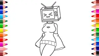 How to draw tv woman easy - Titan tv woman drawing step by step