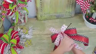 How to Make a Christmas Bow for a Door Hanger | Easy Wreath & Swag Bow Tutorial