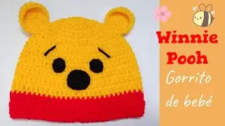Gorro de Winnie Pooh tejido a crochet para beb&eacute;s 🧸🐝 Super F&aacute;cil y Tierno 🥰