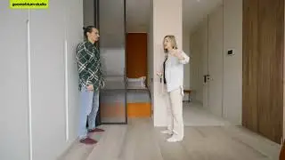 Раздвижная перегородка с рифленым стеклом DORIAN.RU в проекте студии GEOMETRIUM