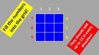 How to fill a Three by Three Magic Square with numbers 1 to 9