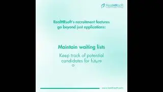 RealHRsoft helps you  organize and optimize your recruitment process!#RealHRsoft