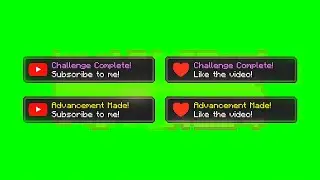 Green Screen Minecraft Advancement Subscribe Animations_ Free to use_