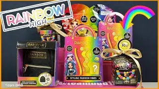 RAINBOW HIGH UNBOXING SPECIAL! Shadow High Dolls surprise charm bracelet and backpack