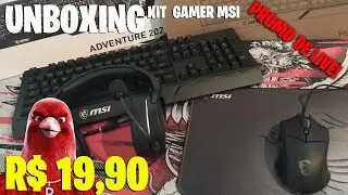 UNBOXING COMBO GAMER MSI ADVENTURE 202 - PROMO&Ccedil;&Atilde;O DE LIVE R$ 19,90