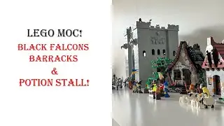 Lego Medieval Moc &ndash; Black Falcons Barracks & Potion Stall