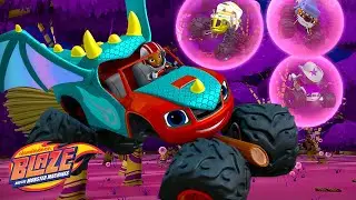 Blaze Rescues Monster Machines in Halloween Costumes! 🧹 w/ AJ | Blaze and the Monster Machines