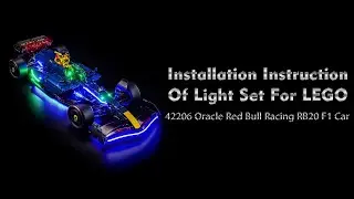Installation Instruction Of Light Set For LEGO 42206 Oracle Red Bull Racing RB20 F1 Car.