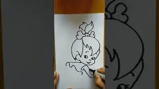 How To Draw Pebbles Flintstone Easy | The Flintstones Cartoon Characters | Easy drawing idea #shorts