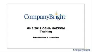 GHS HAZCOM 2012 Training
