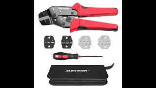 Crimping Tool Set, Cable Ratchet Crimping Plier with Interchangeable Dies, Adjustable Crimping Range