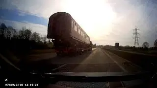 Reid Freight departing Brechin Railway with a Carriage 27 Feb 2019