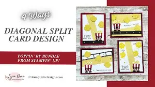 Simple Diagonal Split Card Design | 4 Ways