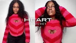 Crochet Heart Cutout Top | Step-by-Step Crochet Sweater Tutorial (Beginner-Friendly) | Pinterest