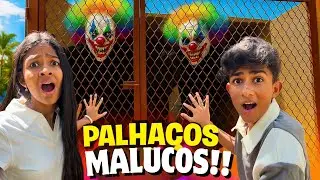 Eles escaparam da gaiola !! 😱 * dois palhaços assustadores entraram no rancho !! ￼￼