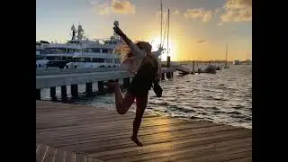 Girl Falls Hilariously After Jumping for a Mid Air Photo During Sunset