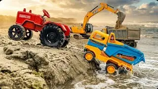 Swaraj 855 Tractor vs Big Dump Truck Tochan! JCB Loading Sand | Toy Rescue Video