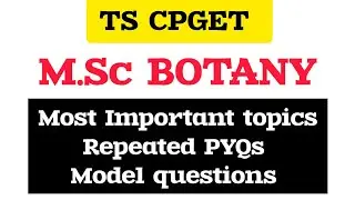 TSCPGET:M.Sc Botany Entrance material.Previous yr.repeated, Model questions #cpgetbotanyentrancebook