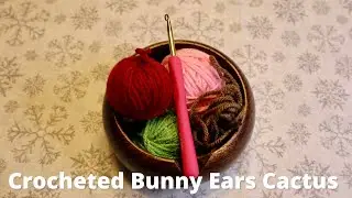 Crocheted Bunny Ears Cactus - A Great Way to Use Leftover Yarn Balls