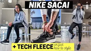 Nike SACAI LD Waffle Black Nylon ON FOOT + HOW TO STYLE TECH FLEECE