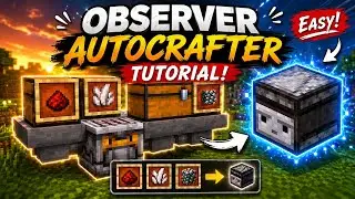 Observer AutoCrafter Step by Step | Minecraft 1.21