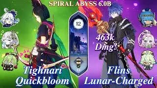 C4 Tighnari Quickbloom & C0 Flins Lunar-Charged | SPIRAL ABYSS 6.0B | Floor 12 | 9* | Genshin Impact