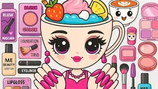 🎀Paper DIY🎀 BALLERINA CAPPUCCINA Skincare + Makeup + Nails 💄🩰 LABUBU ASMR Unboxing