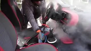 Naden auto interieur reinigen met hogedruk stoom
