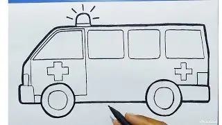 Cara Mudah Menggambar dan Mewarnai Mobil Ambulan - Tutorial Indonesia