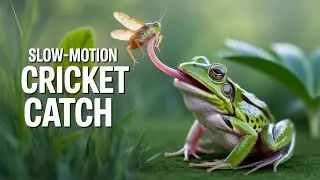 Frog Eating Crickets! In Slow Motion!