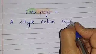 Very Short Definition of Web Page || Computer || writing video