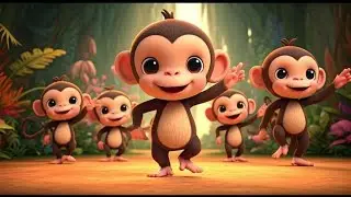 Mokey Song for nursery | Monkeys Go Bananas! 🍌 | Laugh, Swing & Sing Along! | ABC Sing & Play.#viral