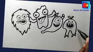 Monster Drawing | How to Draw Monsters | Art Therapy | Art for Relaxation