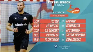 Grandliiga Futsal 2025/26 (live stream) (Matchday 5) 7-Dec-25