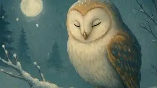 INSTRUMENTAL WINTER AMBIENT LULLABY LOFI - Winter Owl Watching Over You ❄️🦉 | Peaceful Sleep