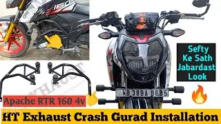 Tvs Apache RTR 160 4v Crash Gurad Installation from HT Exhaust / Apache RTR 160 4v Modification