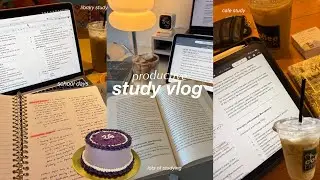 УЧЕБНЫЙ ВИДЕОБЛОГ 📚 продуктивные дни, много записей, занятия в библиотеке, учеба в кафе, промежут...