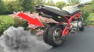 I Blew It Up... Huge Pocket Bike Burnout!