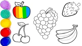 Cute Fruits 🍒 🍑 Drawing, Painting & Coloring For Kids and Toddlers_ Child Art