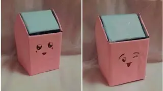 How to make a mini trash bin from cardboard ll waste material craft ideas.