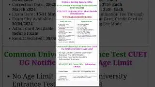 NTA CUET (UG) Application form 2024 Out #nta #cuet2024  #cuetugapplicationform2024 #cuetexam #ugcnet