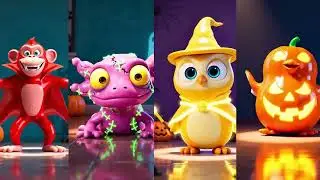 ABC Colorful Halloween Animals Song 1031 _ ABCs & Colors Learning Song For Kids _ Halloween Song