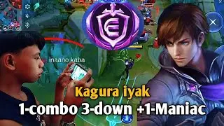 GUSION 1COMBO 3KILLS +1MANIAC KAGURA UMIYAK #gameplay #mlbb #mobilelegends 