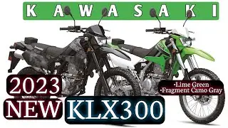 2023 All New Kawasaki KLX 300 Fragment Camo Gray & Lime Green