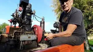 Moteur fixe semi-diesel &agrave; boule chaude ROBATEL et BUFFAUD STANDAARD, sur camion OM 30