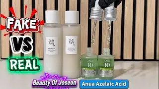 Поддельные и настоящие сыворотки с азелаиновой кислотой Anua и рисовое молоко Beauty Of Joseon Gl...