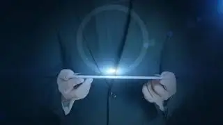 Business Man Holding Tablet Hologramm Hud Projection Phone Communication Icon |ভবিষ্যতের বিজনেস Icon