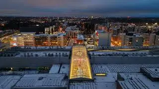Snowy Urban Aerial at Blue Hour (Matinkyl&auml;)