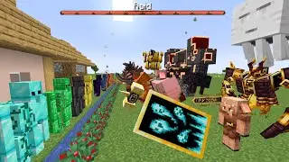 Nether Raid vs Extra Golem Security - Minecraft Mob Battle