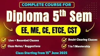 Diploma 5th Sem All Branch Course 2025 | EE, ME, CE, CST, ETCE Full Syllabus & Guide